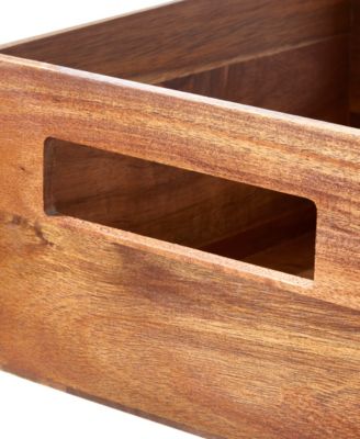 Acacia Wood Pantry Bin with Handles - Natural