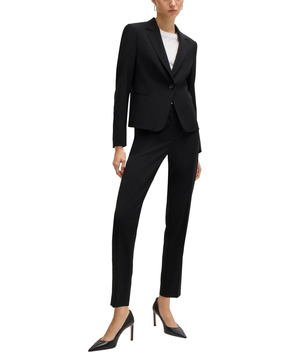 Hugo Boss Boss By  Women's Regular-fit Button-up Jacket In Black