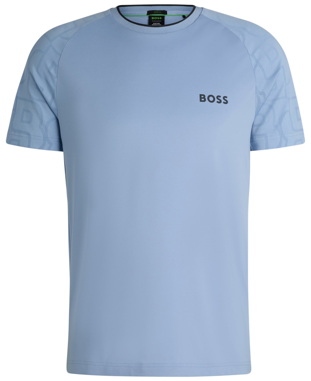 Hugo Boss X Matteo Berrettini Stretch-jersey T-shirt With Signature Details In Black