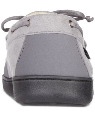 Men's Water Repellent Microsuede Carter Boater Moccasin Slipper with Memory Foam 