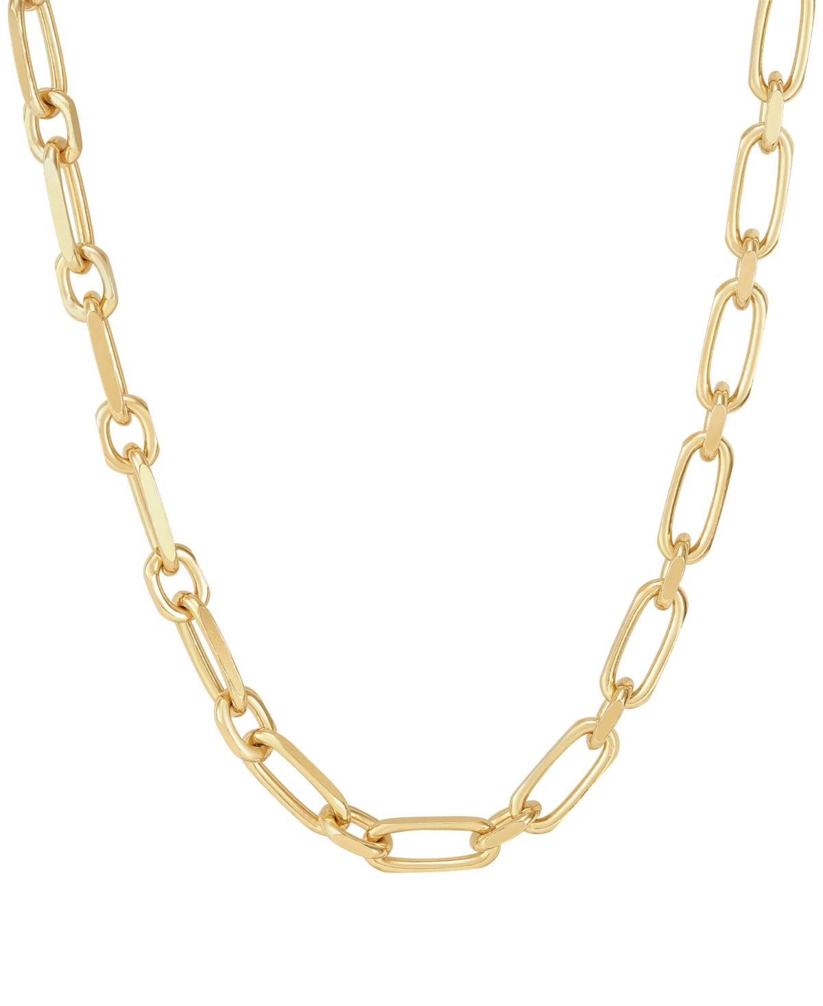 Square Rolo Link 22" Chain Necklace in 18K Gold-Plated Sterling Silver - Gold Over Silver