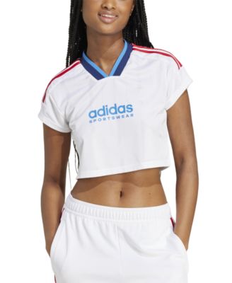 adidas Women s Tiro 3 Stripes Short Sleeve Crop Top Macy s