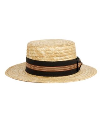 Wheat Straw Skimmer Boater Hat