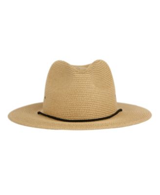 Panama Straw Fedora Sun Hat with Chin Cord