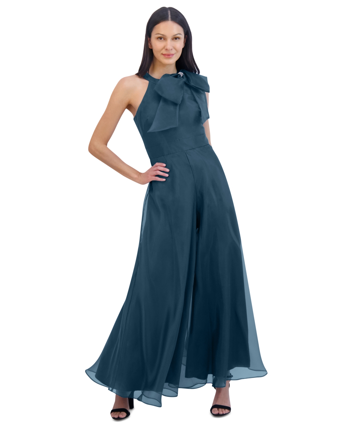 Eliza J Women's Bow-Neck Sleeveless Wide-Leg Jumpsuit