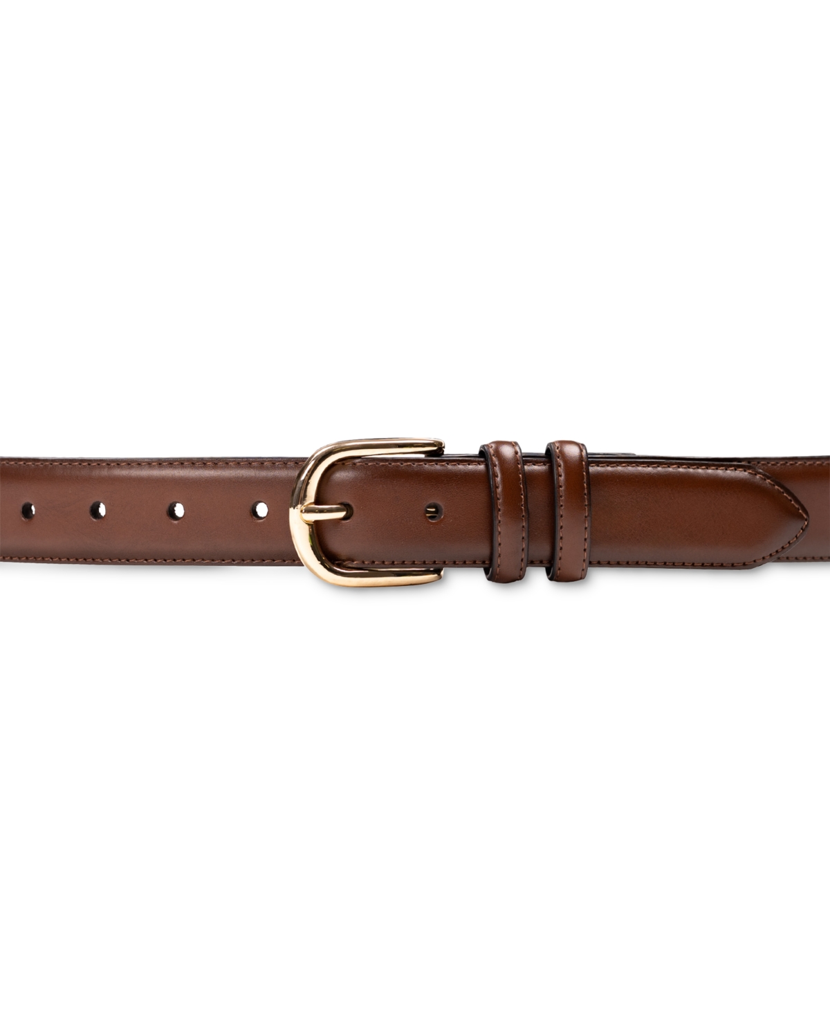 Club Room Men's Feather-Edge Double Loop Dress Belt, Created for Macy's