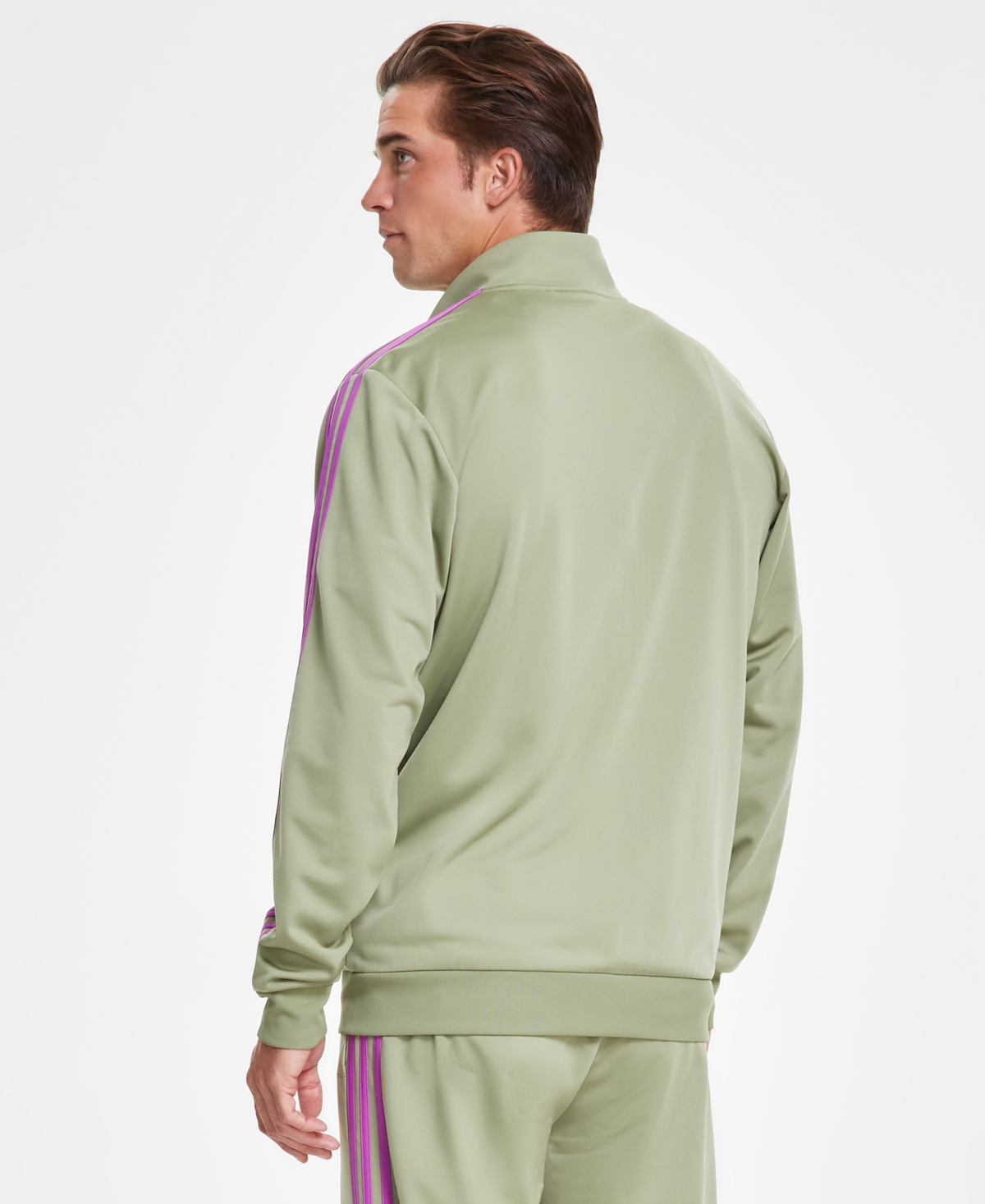 ADIDAS ORIGINALS MEN'S ESSENTIALS WARM-UP 3-STRIPES TRACK JACKET 