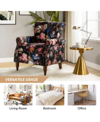 Avelina Wooden Armchair with Nailhead Trim