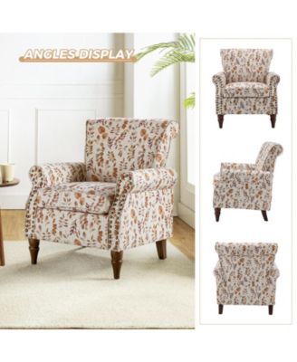 Avelina Wooden Armchair with Nailhead Trim