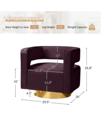 Carisa Contemporary Swivel 29.5" W Barrel Chair with Metal Base