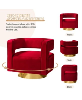 Carisa Contemporary Swivel 29.5" W Barrel Chair with Metal Base