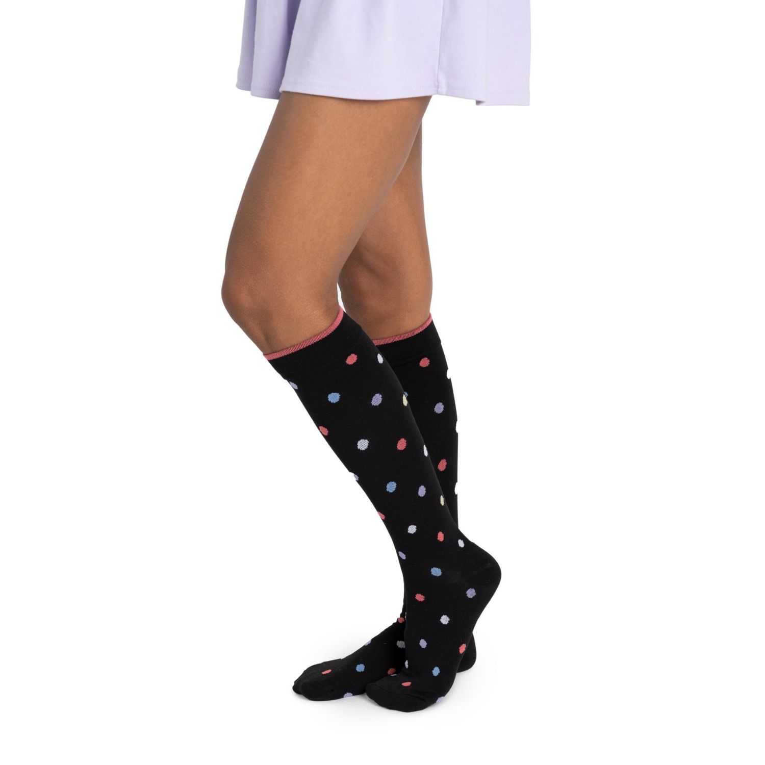 Women's 6 Pack Nylon Compression Knee-High Socks