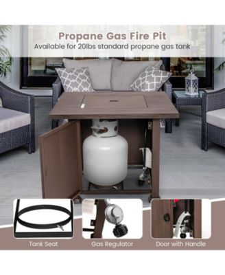 32'' Patio Square Fire Pit Table 50,000 BTU Propane Gas Table