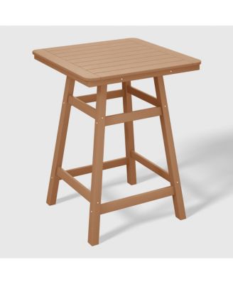 5 PC HDPE Outdoor Patio Dining Bar Table Set and Counter High Stools