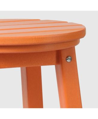 24" HDPE Outdoor Patio Round Counter Height  Stool Set of 3