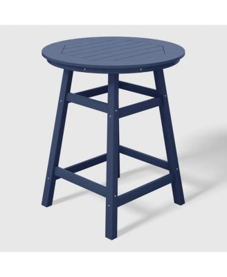 5 PC HDPE Outdoor Patio Dining Bar Table and Counter High Round Stools