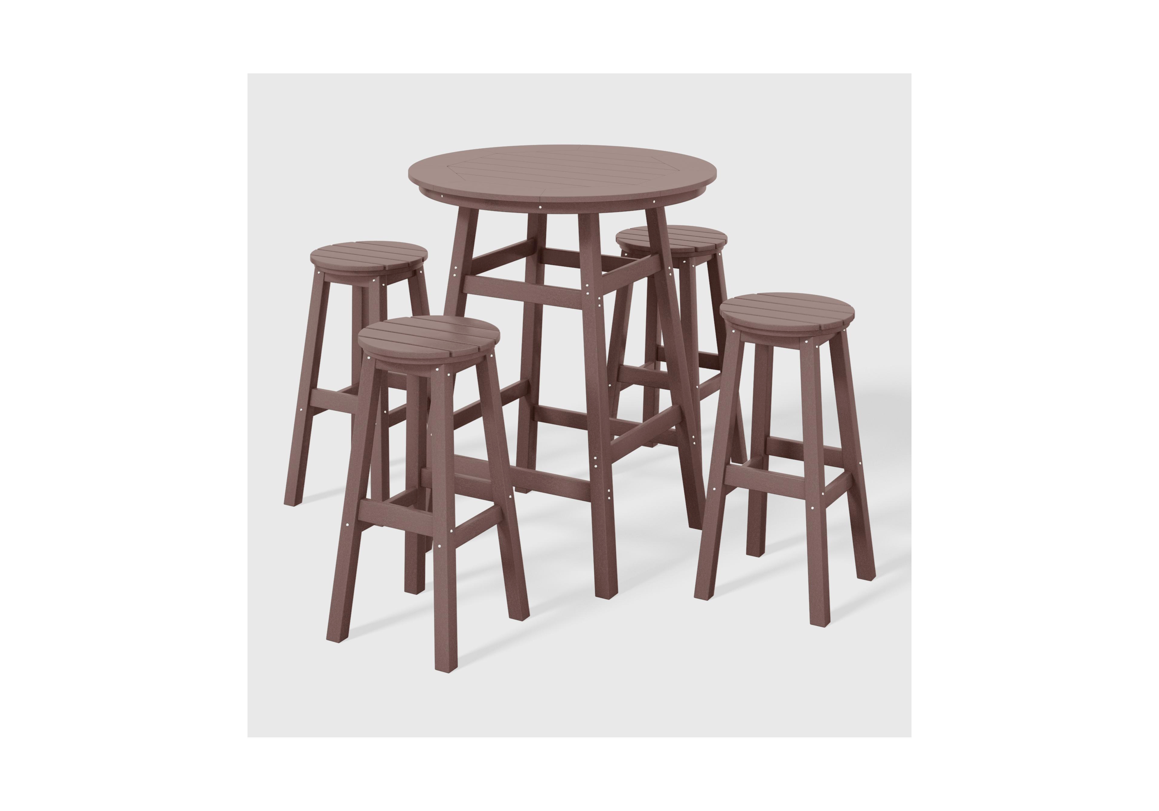 WestinTrends 5-Piece Hdpe Outdoor Patio Dining Bar Bistro Table Set with Stools