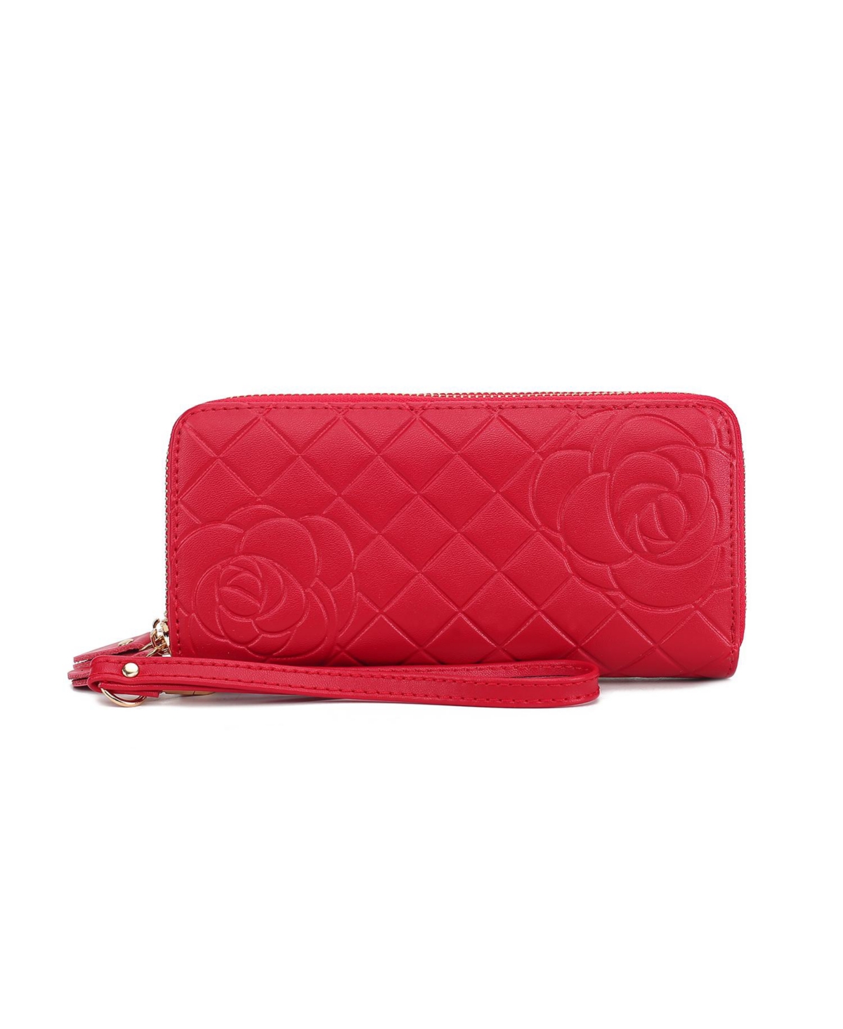 Honey Genuine Material Quilted Flower-Embossed Women s Wristlet Wallet by Mia K - Lavender