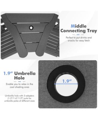 2 Pieces HDPE Tall Adirondack Chair with Middle Connecting Tray