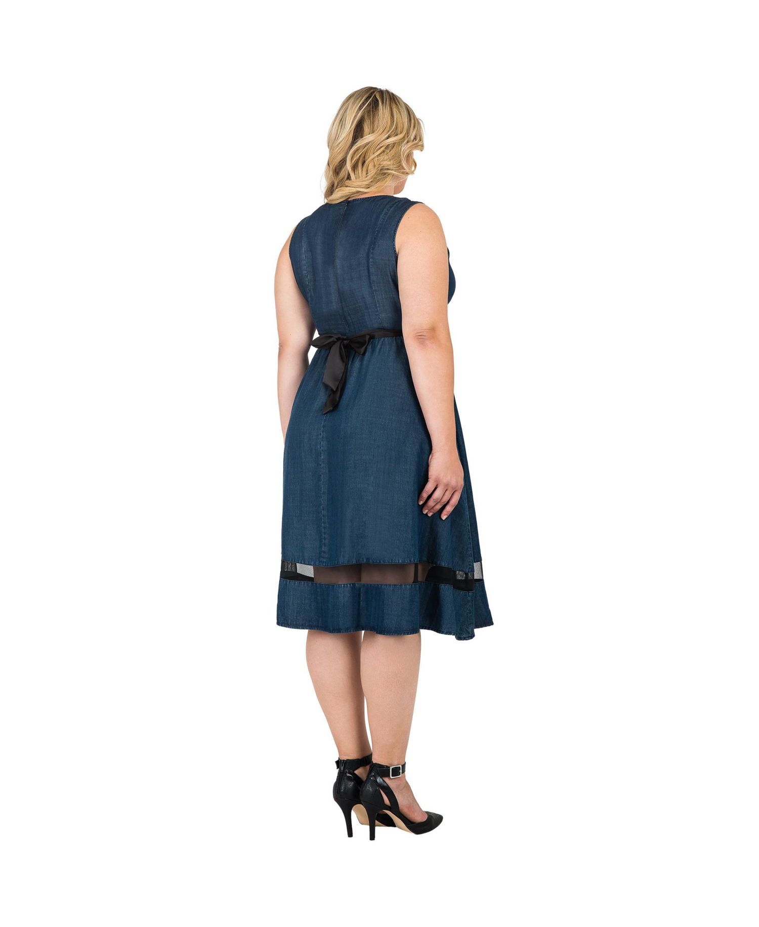 Plus Size Sleeveless A-Line Tencel Denim Dress
