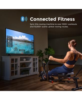 Compact Full Motion Rowing Machine, Full-Body Workout, Low-Impact, Extra-Long Rail, 350 LB Weight Capacity and FREE SunnyFit App via Bluetooth - SF-RW5639SMART