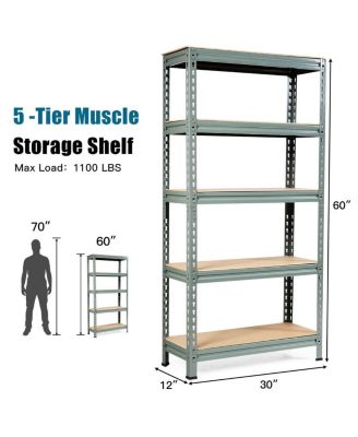 5-Tier Steel Shelving Unit Storage Shelves Heavy Duty Storage Rack