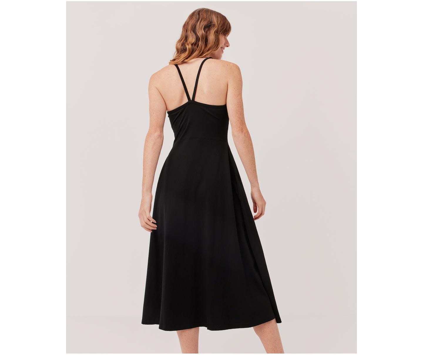 Женское платье Pact Cotton Fit & Flare Midi, цвет: Чёрный — фото 3