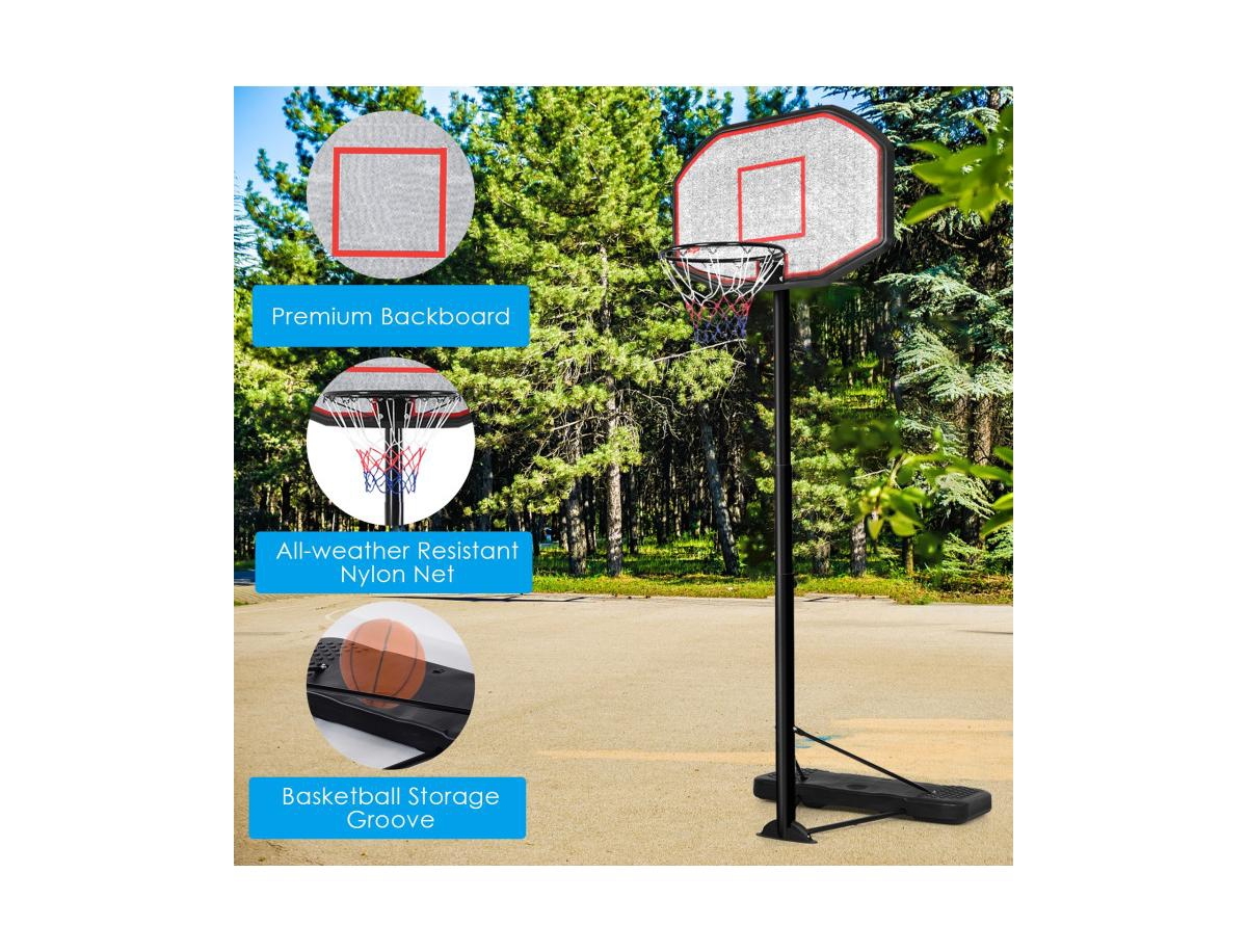 Slickblue Inch Indoor Outdoor Height Adjustable Basketball Hoop - Black