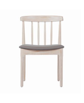 Charlize Set Of 2 Solid Wood Dining Chairs With Spindle Backrests And Vinyl Seats