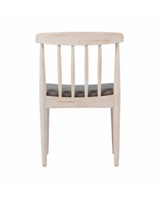 Charlize Set Of 2 Solid Wood Dining Chairs With Spindle Backrests And Vinyl Seats