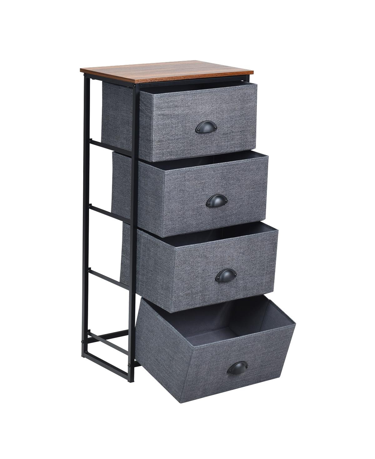 Inolait Chest Storage Tower Side Table Display Storage with 4 Drawers