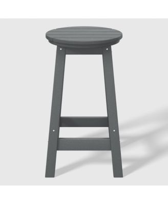 5 PC HDPE Outdoor Patio Dining Bar Table and Counter High Round Stools