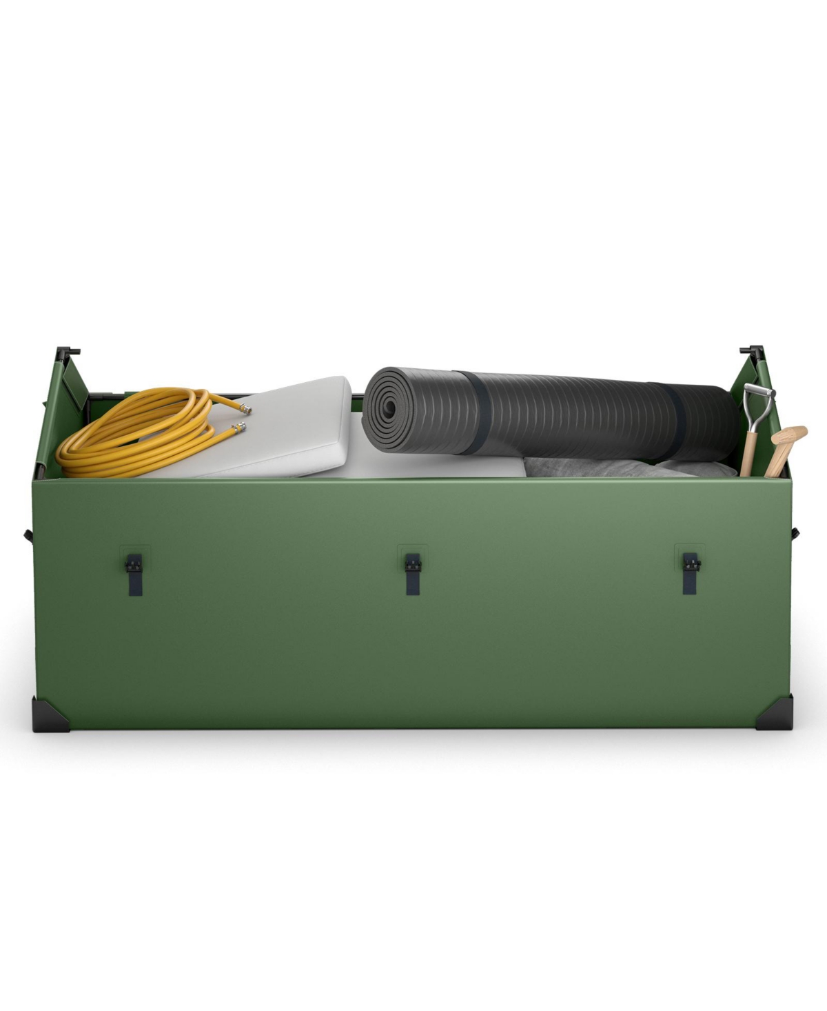 Slickblue Waterproof Outdoor Storage Box with Ventilated Window Adjustable Snap- Green