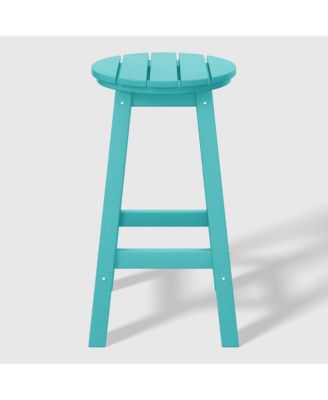 5 PC HDPE Outdoor Patio Dining Bar Table and Counter High Round Stools