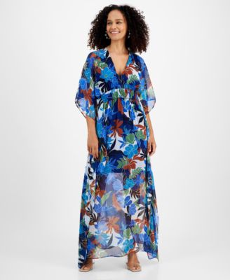 sachin and babi light blue dress Silk Chiffon Kaftan