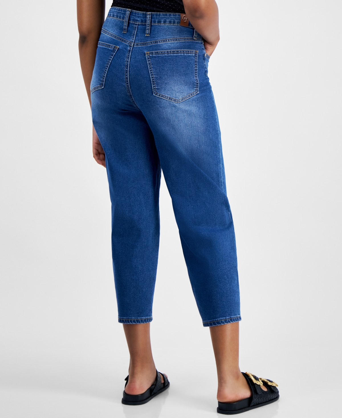 Gogo Jeans Juniors' High Rise Cropped Barrel Jeans