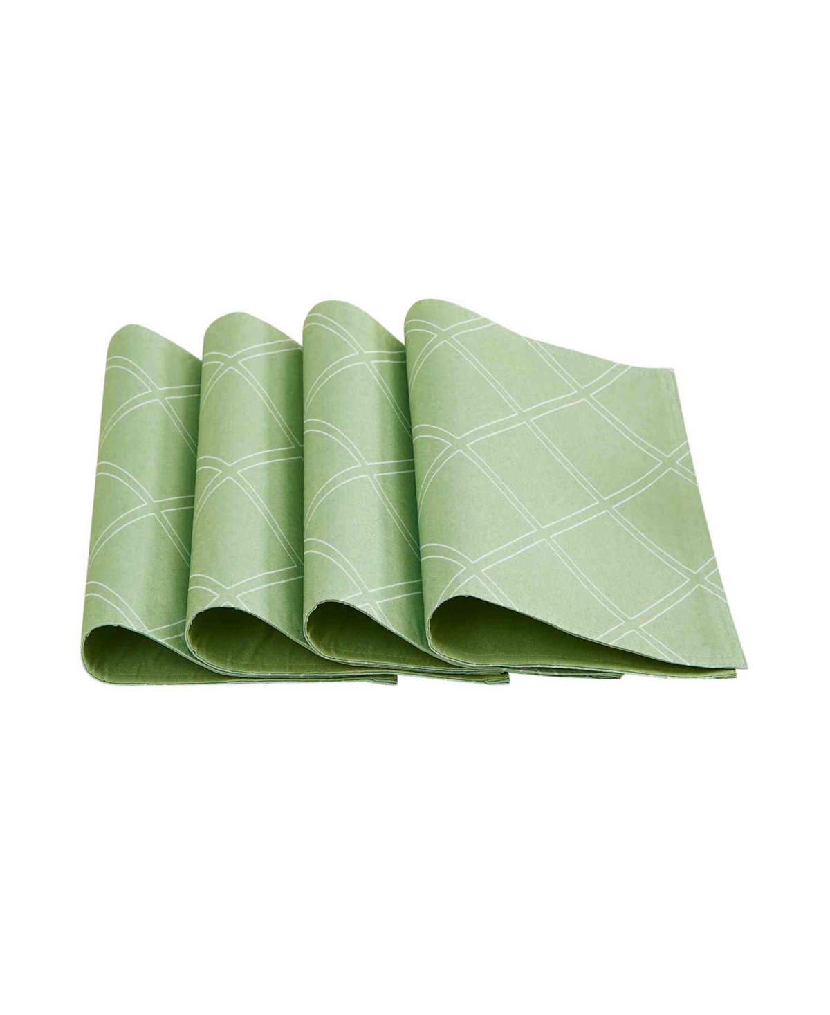 Avanti Harbor Trellis Water-resistant Indoor And Outdoor Placemats, Set Of 4, 13" X 19" In Seafoam