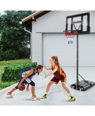 4.25-10 Feet Adjustable Basketball Hoop System with 44 Inch Backboard-A