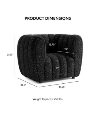 Lysander 41" Boucle Fabric Accent Club Chair