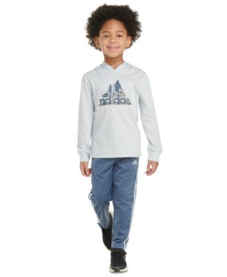 Little & Toddler Boys Graphic Hooded T-Shirt & Pants, 2 Piece Set