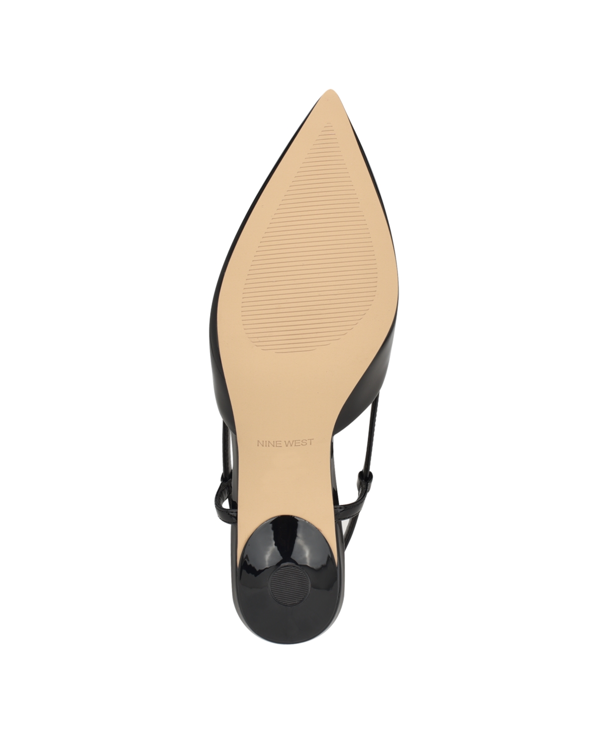 Shop Nine West Women's Rhonda Tapered Heel Slingback Pumps In Black Patent