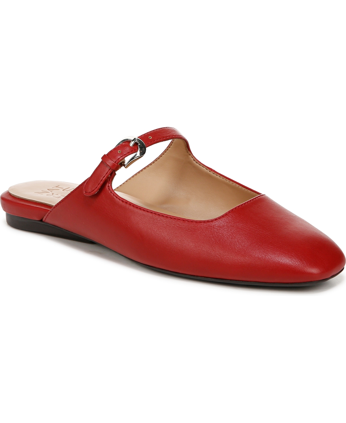 Naturalizer Apple Mules In Red Faux Leather