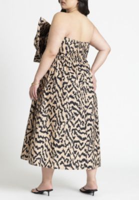 Women's Plus Size Bow Bodice Flare Dress