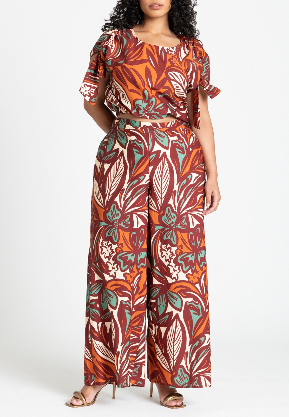 Eloquii Plus Size Shoulder Tie Crop Top