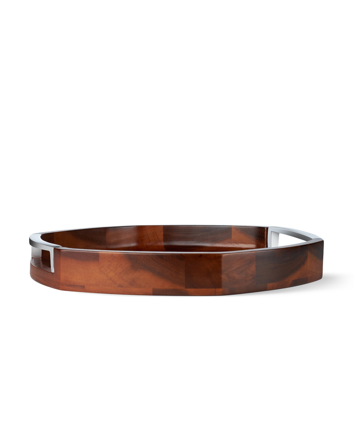 Nambe Rivet Handled Tray In Brown