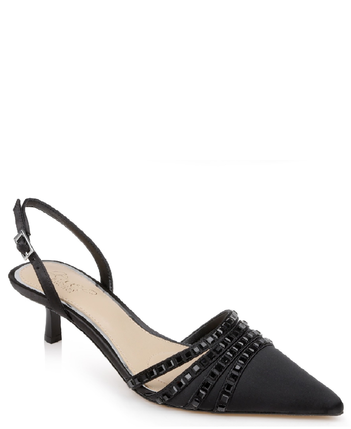 Jewel Badgley Mischka Katalina Evening Pump In Black Satin