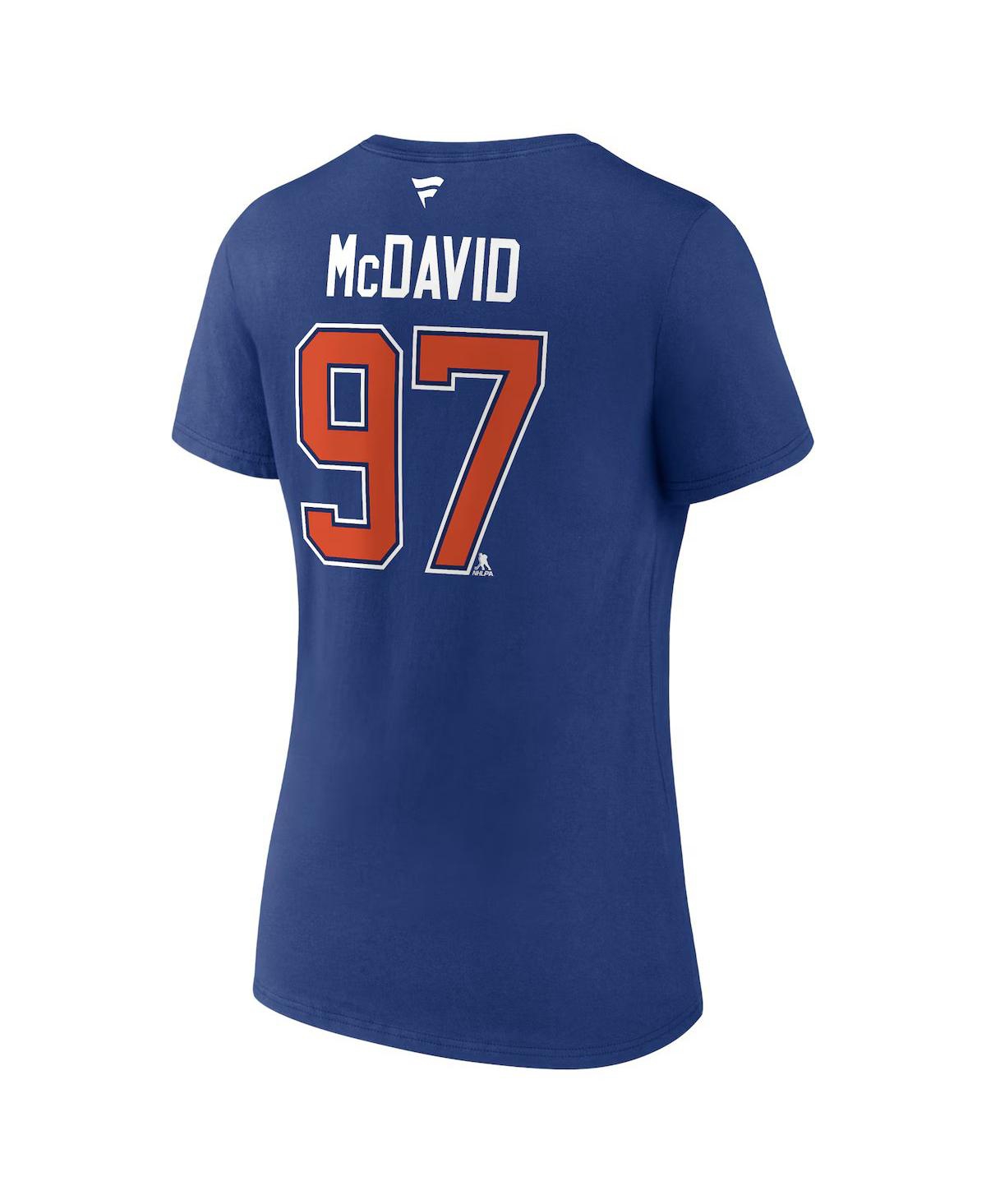 Fanatics Women's Connor McDavidEdmonton Oilers 2024 Stanley Cup Final Authentic Stack Name Number V-Neck T-Shirt - Royal