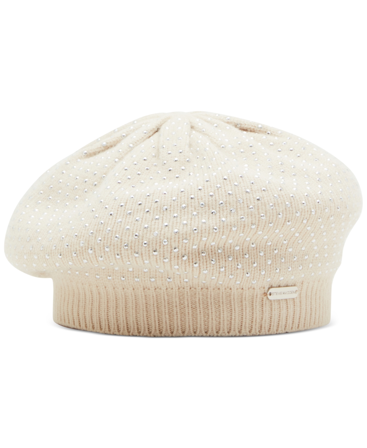 Steve Madden Women's Crystal Studded Plush Beret