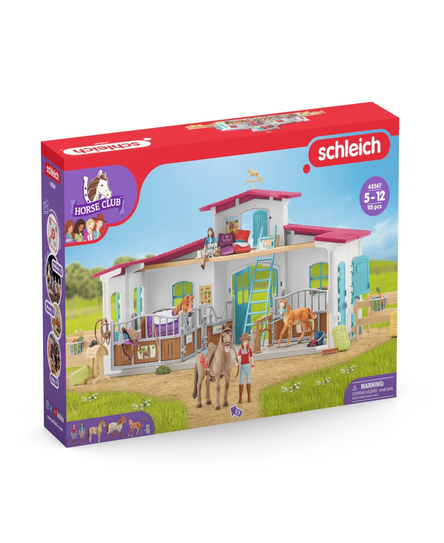Детский игровой набор Schleich Horse Club Lakeside Riding Center Modular Design 56-Piece Playset, Ages 5+ — фото 9
