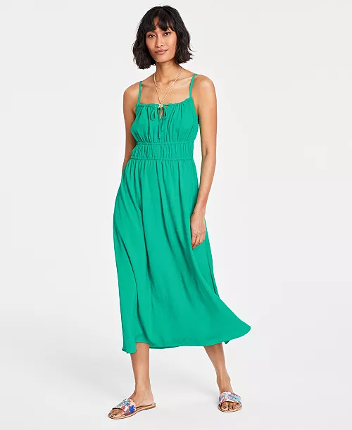 women's tie-front midi dress, created for macy's